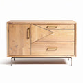Szafka z drewna sosnowego 90 x 40 x 75 cm z metalowymi nogami i uchwytami