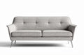 Sofa dwuosobowa z tkaniny szarej 180 x 90 x 85 cm na metalowych nóżkach