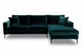Sofa z weluru w kolorze ciemnozielonym o wymiarach 200 x 90 x 85cm