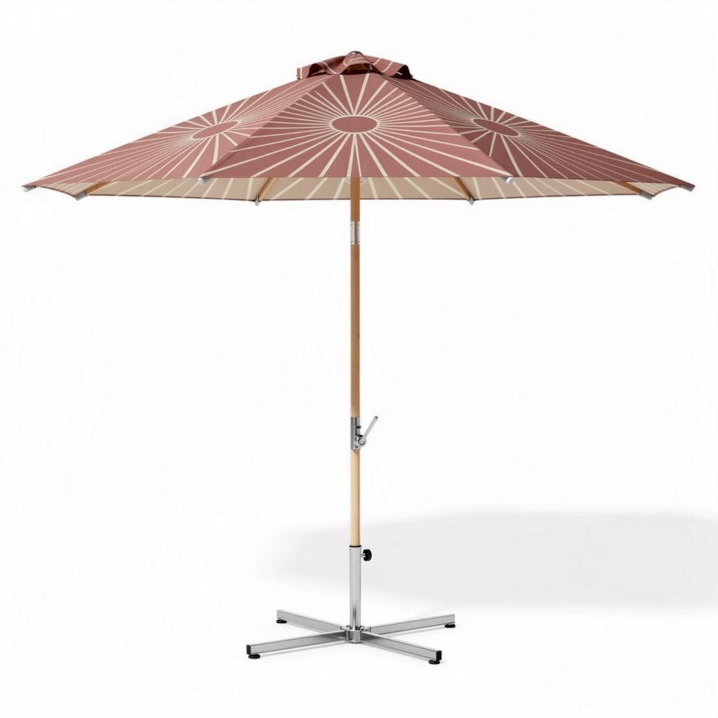 Parasol ogrodowy 200 x 200 x 250cm z materiału polyesterowego w kolorze różowym
