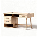 Biurko z drewna sosnowego w kolorze naturalnym 120 x 60 x 75cm z szufladami